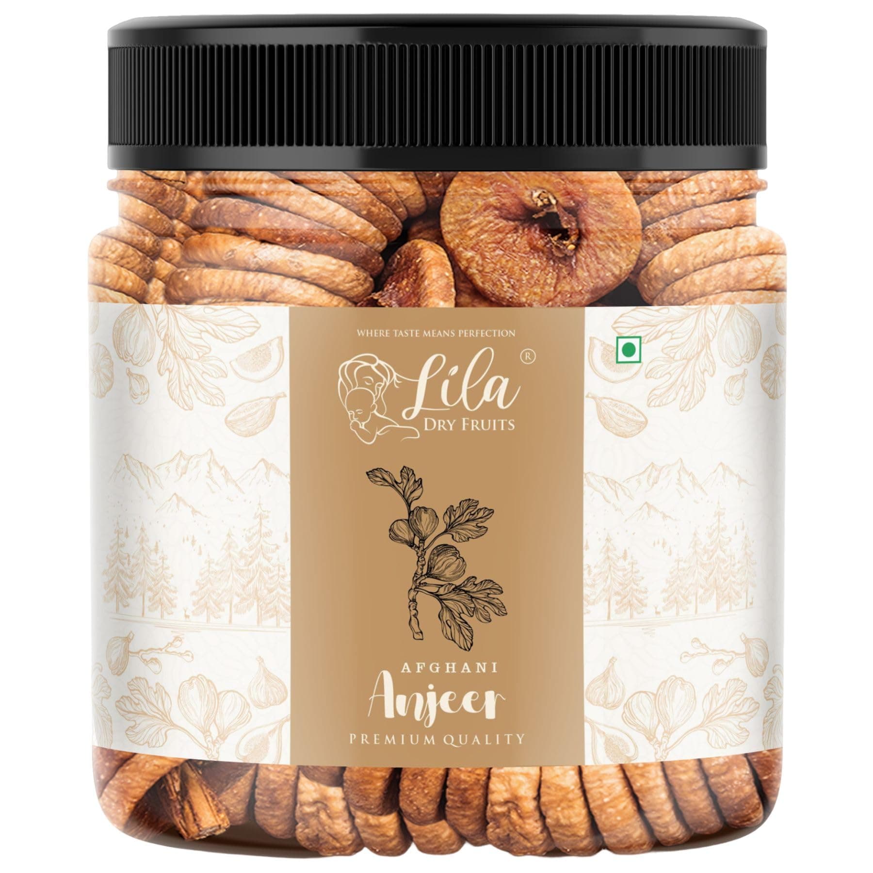 LILA DRY FRUITS Natural Dried Anjeer 100 g | Dry Fig for Healthy Snacking, Dieting & Breakfast | Rich Source of Fibre Calcium And Iron | High In Minerals | Anjir Dry Fruits Perfect for Giftings