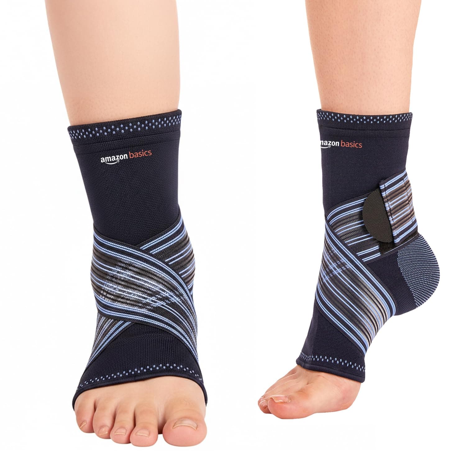 Amazon Basics Premium Ankle Support | Adjustable Compression for Daily Comfort | Breathable Fabric | Padded Design for Stability | Unisex | Large
