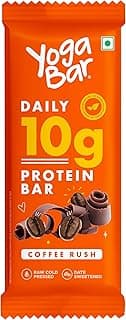 Yogabar 10 grams Protein Bar, Protein Blend & Premium Whey,100% Veg High Protein Snacks, Rich Protein Bar with Date, Vitamins, Fiber, Energy & Immunity for Fitness, Coffee