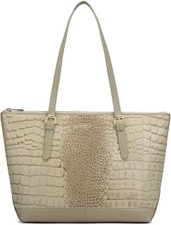 Da Milano Leather Tote Bag for Women – White Genuine Leather Handbag for Office, Travel & Daily Use