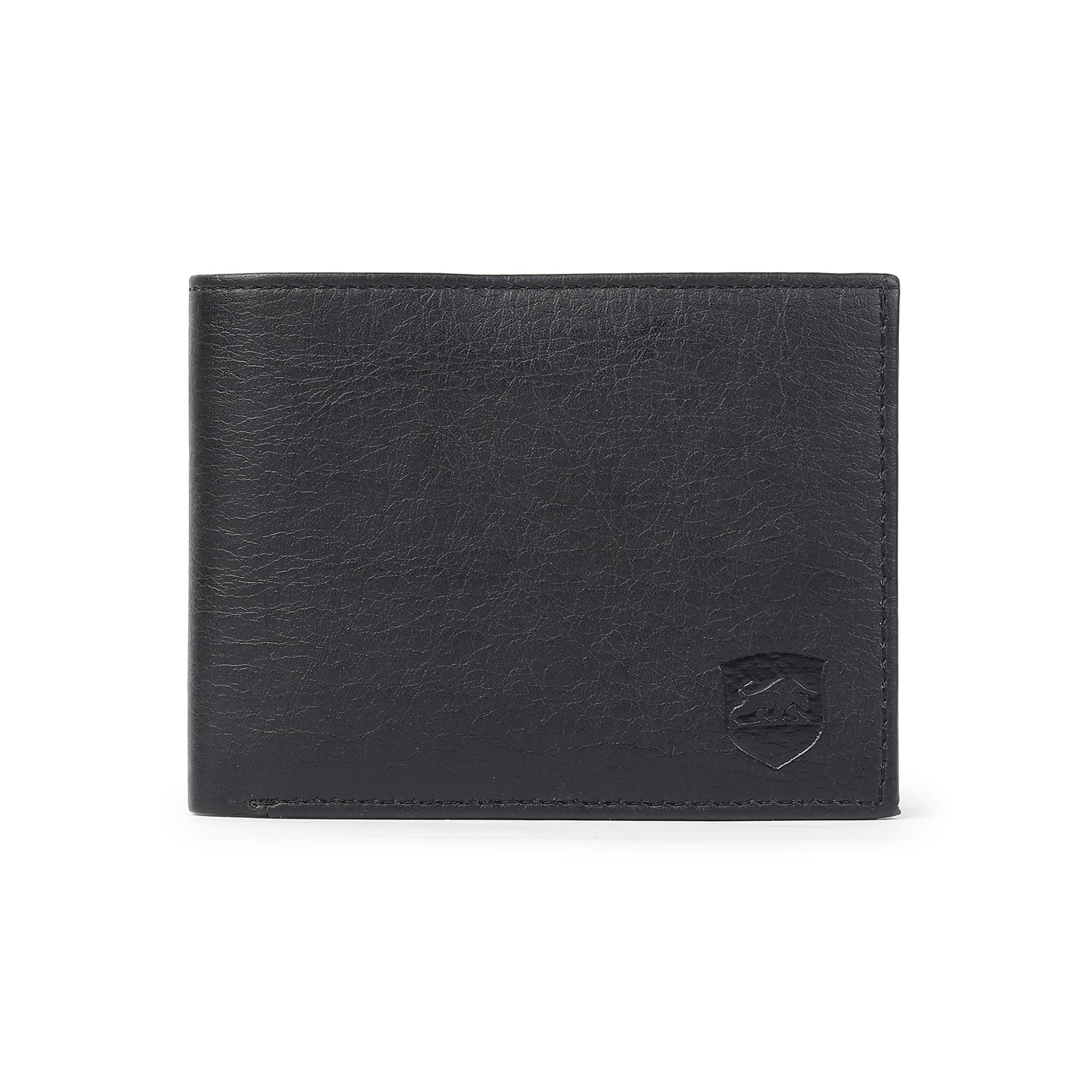 PU Leather Wallet for Men - 02 Currency Compartments 02 Hidden Pocket 3 Credit Card Slots 01 Coin Pocket (Black LHR)
