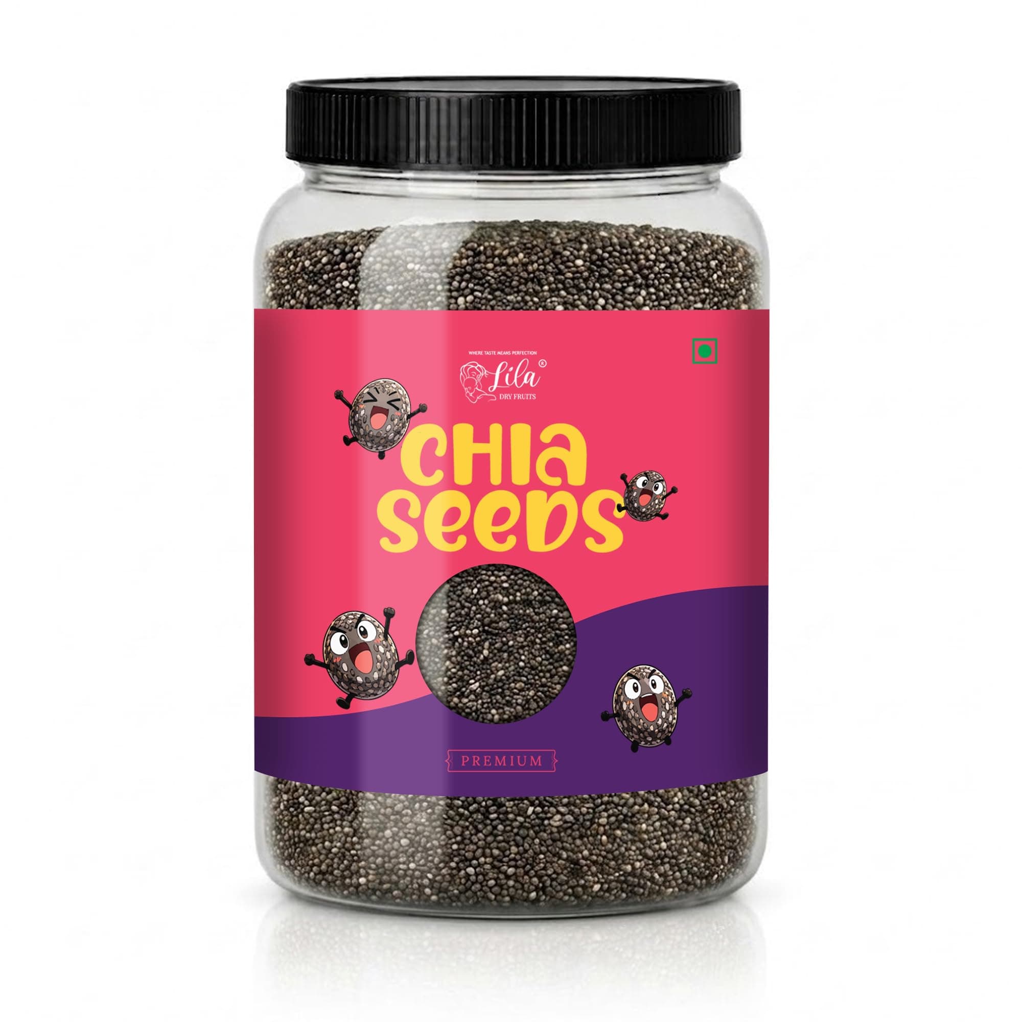 LILA DRY FRUITS Chia Seeds 100 Grams for Eating Raw Organic Superfood Rich in Fiber Protein Omega 3 Weight Loss Detox Drink Seeds for Smoothies Salad Falooda Sabja Seeds Alternative Healthy Diet