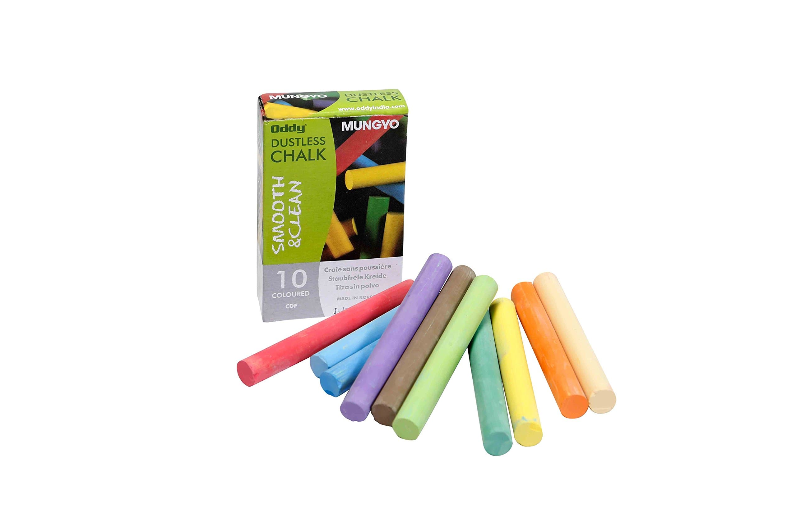Oddy Colored Chalk Dust Less (Set of 10 Box)
