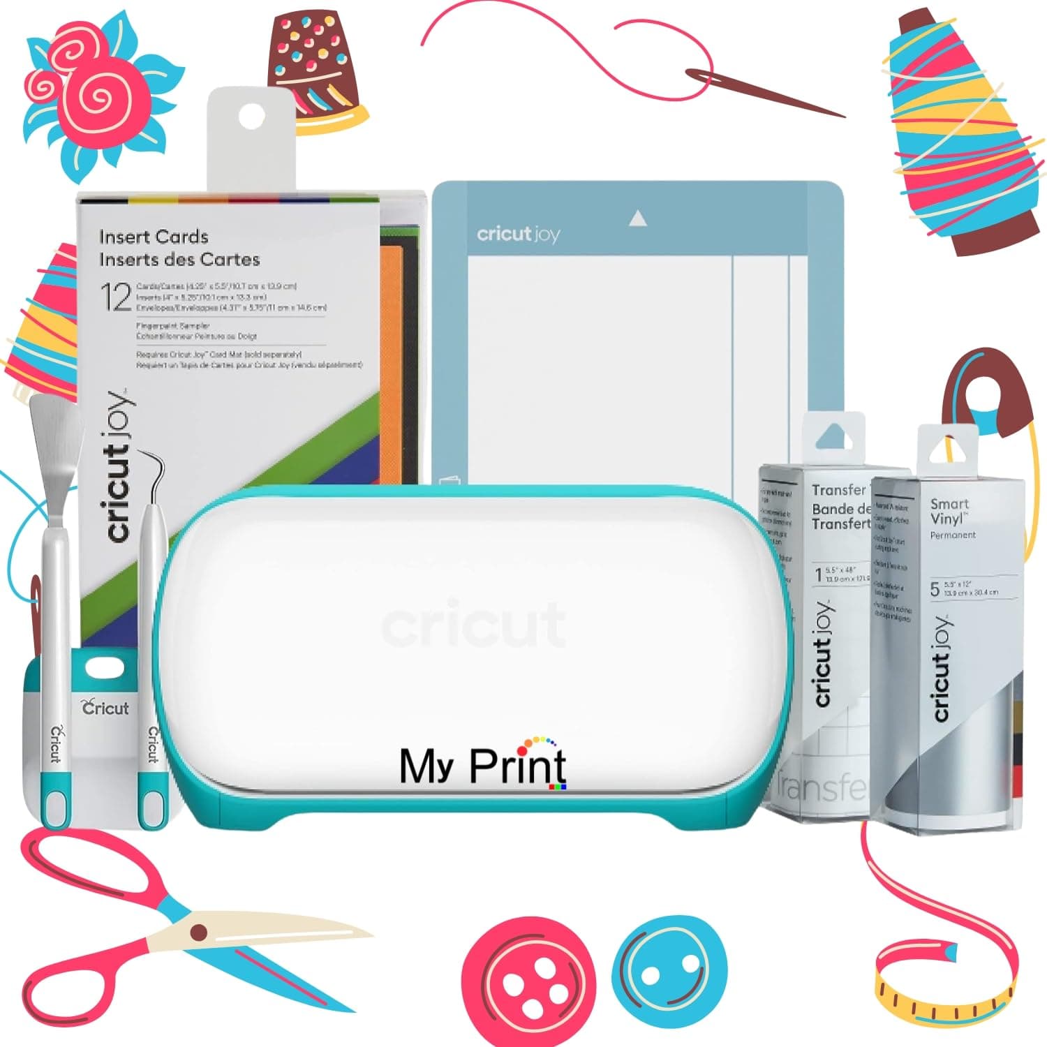 MY PRINT | Cricut Joy Cutting Plotter for Crafting | Sticker | Cutout | Customise Work For Business Supplies Products | 4.5" (Cricut Joy) ([with Essential Bundle])