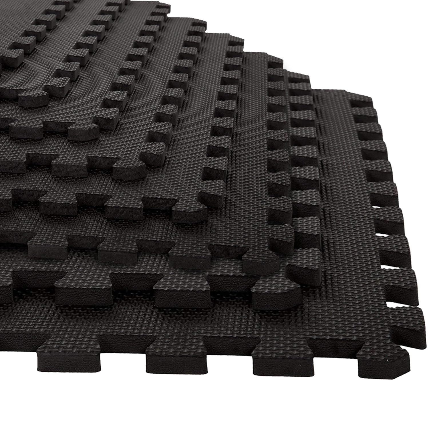 Xtrim Puzzle Exercise Mat, 8 Tiles & 12 Borders, High-Density EVA Foam Mat, Interlocking Tiles, Shock Proof, Protective Flooring for Gym Equipment, Puzzle Foam Mat for Home, Kids Area