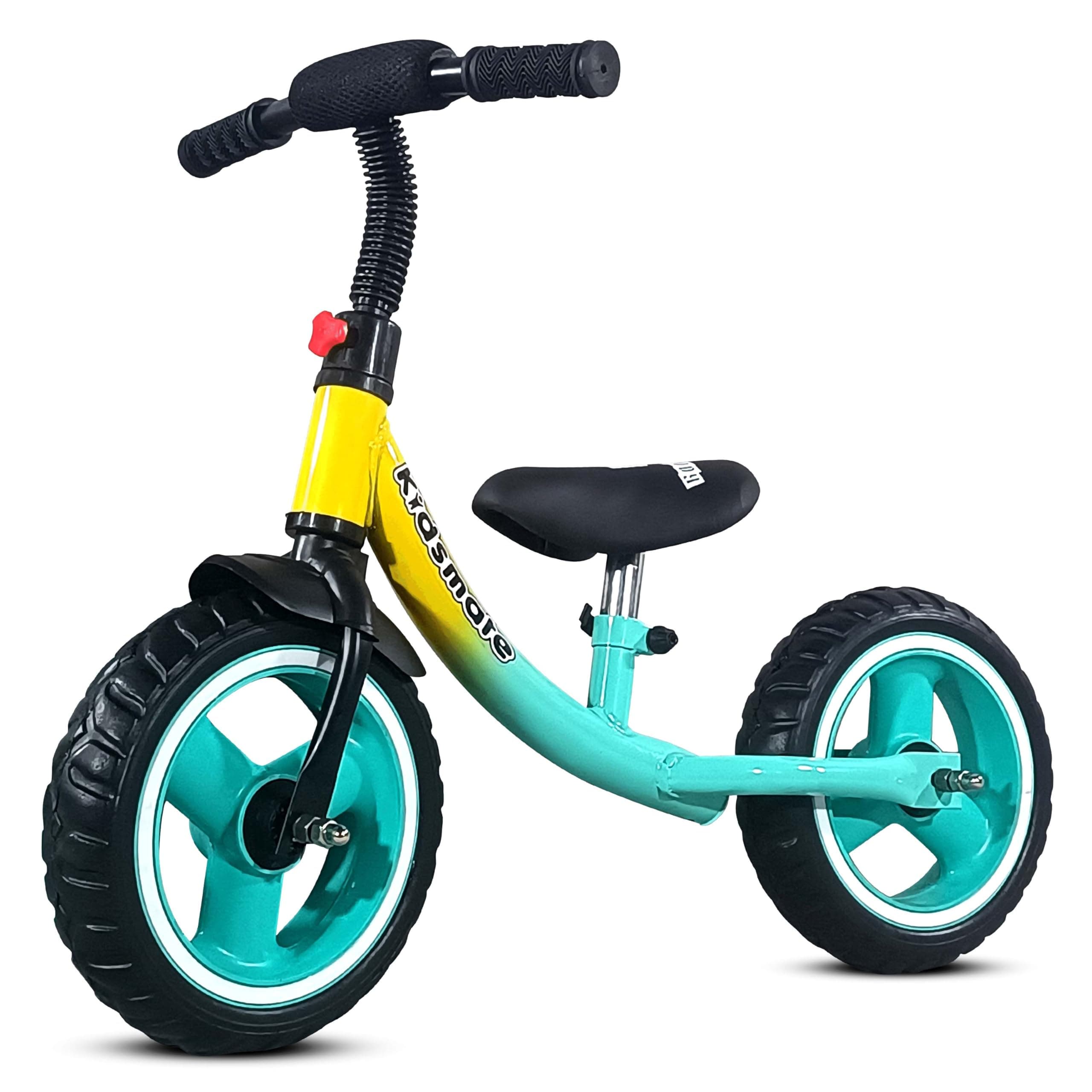 Kidsmate Glider Balance Bike for Kids | Lightweight, Durable Balancing Cycle for Boys & Girls | Adjustable Seat & Pedal-Free Toddler Bike with EVA Tires | Ideal First Bike for Ages 1-4Y (Sea Green)