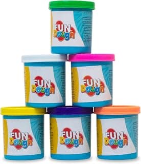 Funskool Fundough Super Six, 6 tubs of Dough, 50 grams each, Toys for Kids, Shaping, Sculpting, 3 Years and Above, Multicolour