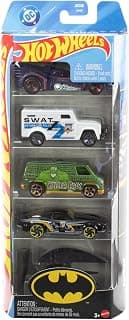 Hot Wheels 5-Pack of Batman Vehicles, Set of 5 1:64 Scale Die-Cast Toy Cars, Including a Batmobile, Batplane & Armored Truck​​​