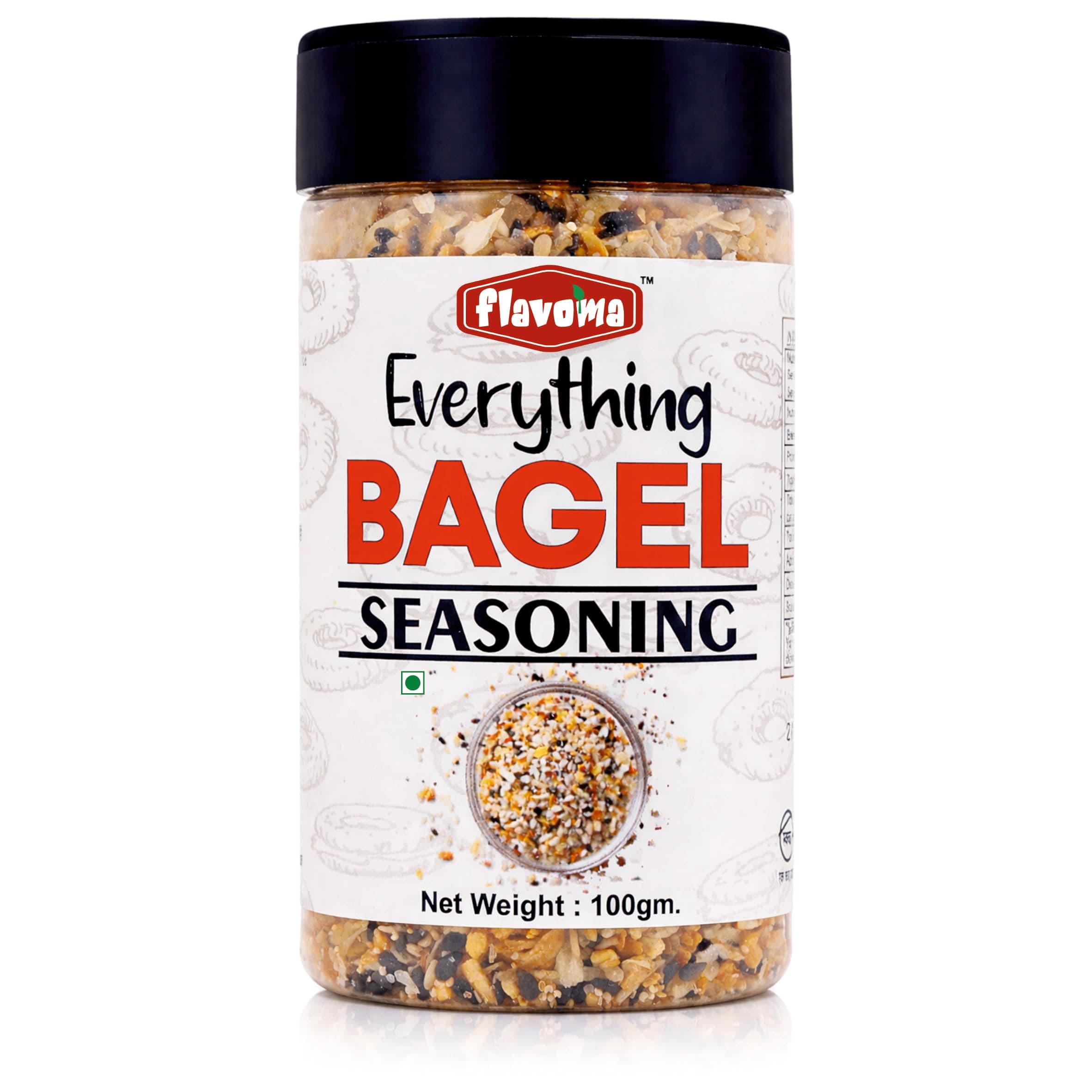 Flavoma Everything Bagel Seasoning, 100g Blend with Sesame Seeds, Garlic, Onion & Pink Salt – Perfect for Bread, Eggs, Avocado & Snacks