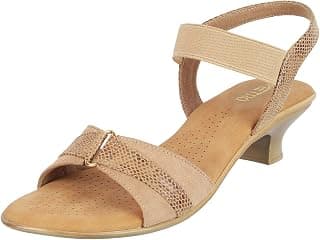 Metro Women's Heeled Faux Leather Comfy Fashion Sandals