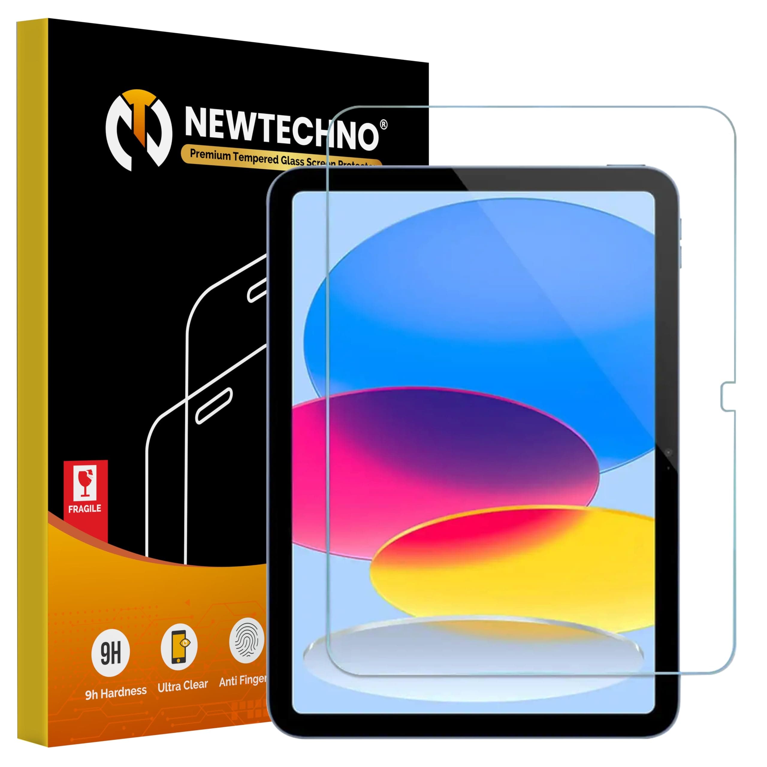 NEWTECHNO Premium Tempered Glass for iPad 11th Generation (A16) / iPad 10th Generation 10.9 inch (2022), 9H Tempered Glass, Screen Protector Guard, with Edge to Edge Coverage and Easy Installation kit
