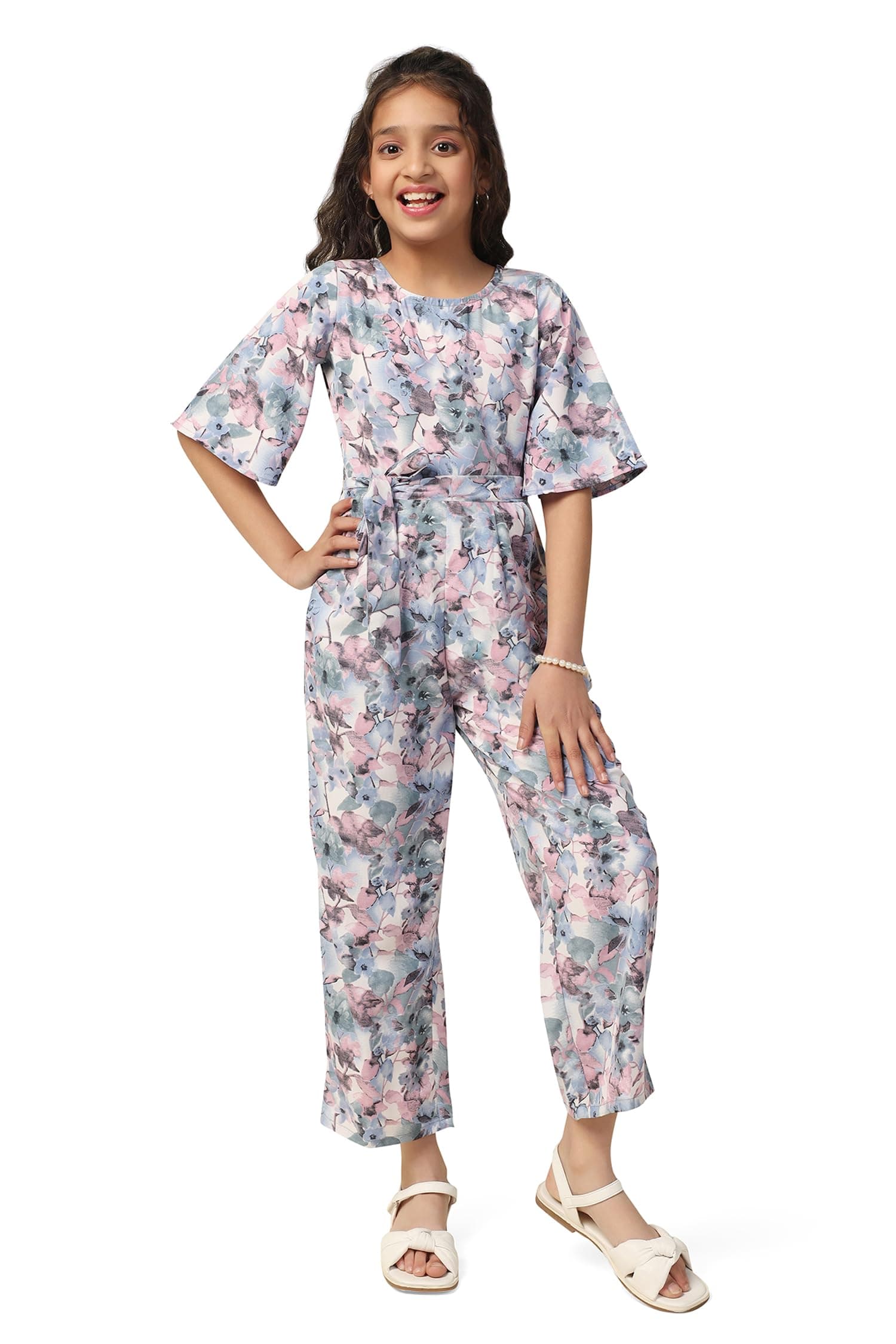 Fashion Dream Girl's Ankle Length All-Over Printed Jumpsuit|Jump Suit for Girls|Jumpsuits|Western Dresses for Girls|Girls Jumpsuit|Printed Jumpsuit