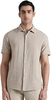 MUFTI Blue Solid Slim Fit Shirt