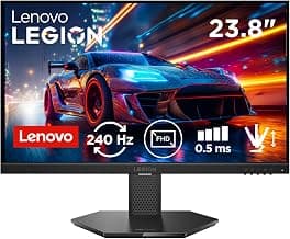 Lenovo Legion 24-10, 24 Inch IPS Full HD Gaming Monitor, 240Hz, 0.5ms, AMD FreeSyn Premium, NVIDIA G-Sync, 99% sRGB, Eyesafe, Dual HDMI, Display Port, Tilt, Swivel, Pivot, Height Adjust, Black