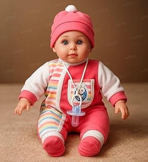 Zest 4 Toyz Musical Baby Doll Laughing Boy Stuffed Soft Plush Toy Press and Play Talking Baby Doll Toys for Boys & Girls (Pack of 1) Multicolor