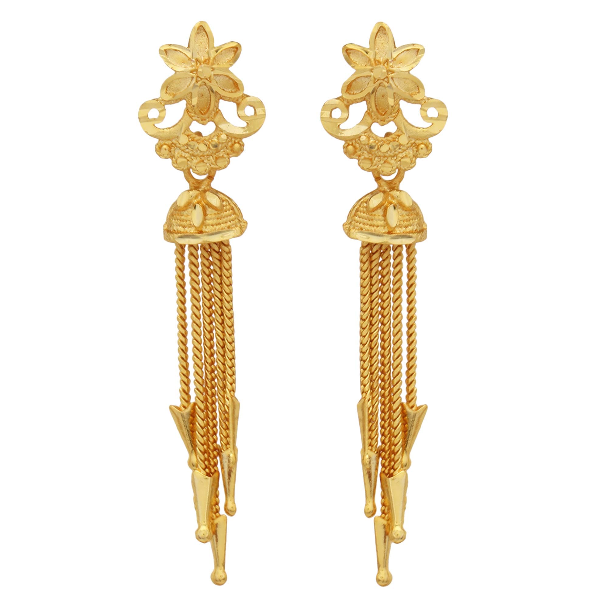 Shreyadzines Designer Party Wedding Eid Gold Plated Lightweight Jhumka Jhumki Earrings for Women and Girls
