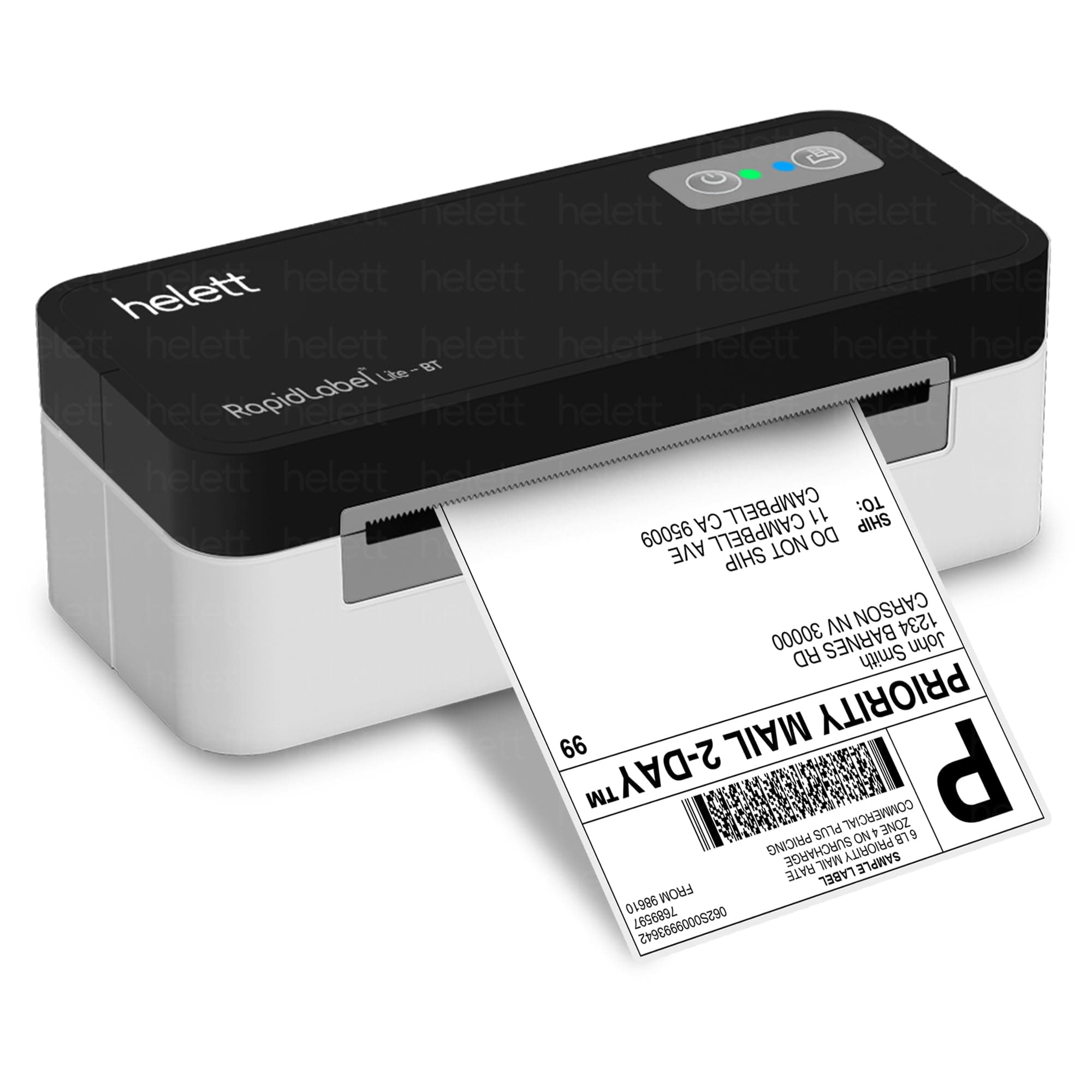 helett® RapidLabel™ Lite BT Label Printer Machine | Bluetooth Thermal Printer 4×6 Shipping & Barcode Labels | USB + Wireless, 203 DPI, 152mm/s | Android, iOS, Windows, Mac | Inkless, No Seller Flex
