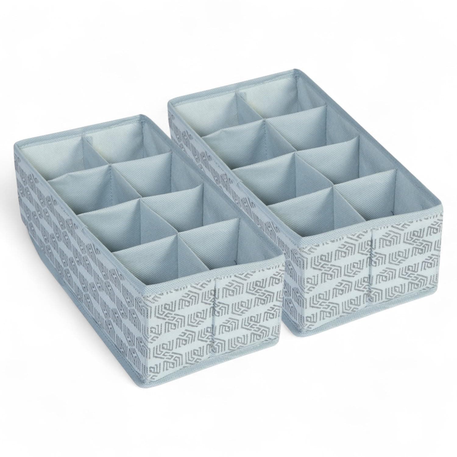HomeStrap Tie Organizer Pack of 2 | 8-Slot Non-Woven Foldable Storage Box for Ties, Belts, Scarves & Accessories | Drawer & Closet Divider | Wardrobe Organizer for Neat & Crease-Free Storage – Grey