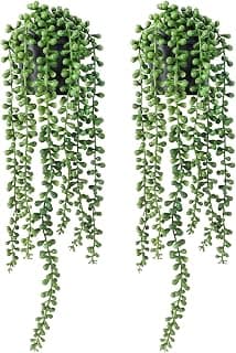 VRB Dec Plastic Tm Artificial Greenery Ferns Vines Flowers Needle Wall Hanging For Home Decor Door Wall Balcony Decoration Party Festival Craft, Artificial Plants Hanging (Design 1)