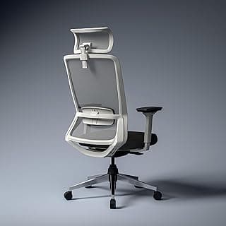 Green Soul Leo Superb | Designed for Broad Shoulders | Mesh | Ergonomic Office Chair for Work | 5 Year Warranty | Multi-Lock Intelli-Adapt Recline | Adjustable Lumbar | White Grey