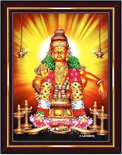 Pavan Photo Laminations Lord Ayyappa Swamy Ayyappan Iyyappan Wall Painting Framed Home Decor (Wood,Acrylic,Brown,Small Size,6x8 Inch) B1079S