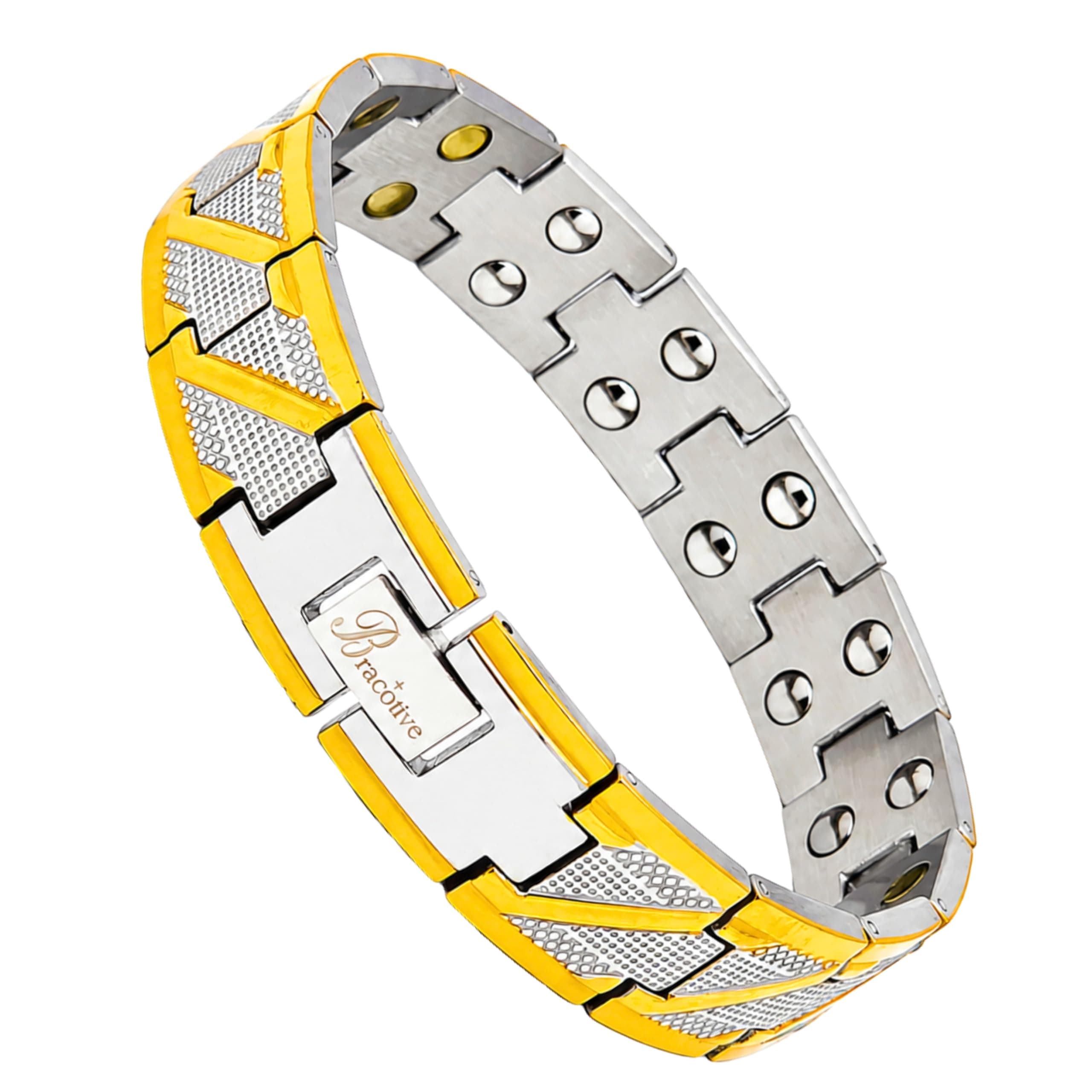 Bracotive® Bio Magnetic Titanium Bracelet Blood Pressure Control Chain Men-Women Bp Monitor Maintain Energy/Blood Circulation/Stamina/Pain/Strangth