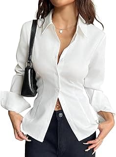 Aahwan Women Polyester Modern Fit Solid Front Button Long Sleeve Casual Shirt
