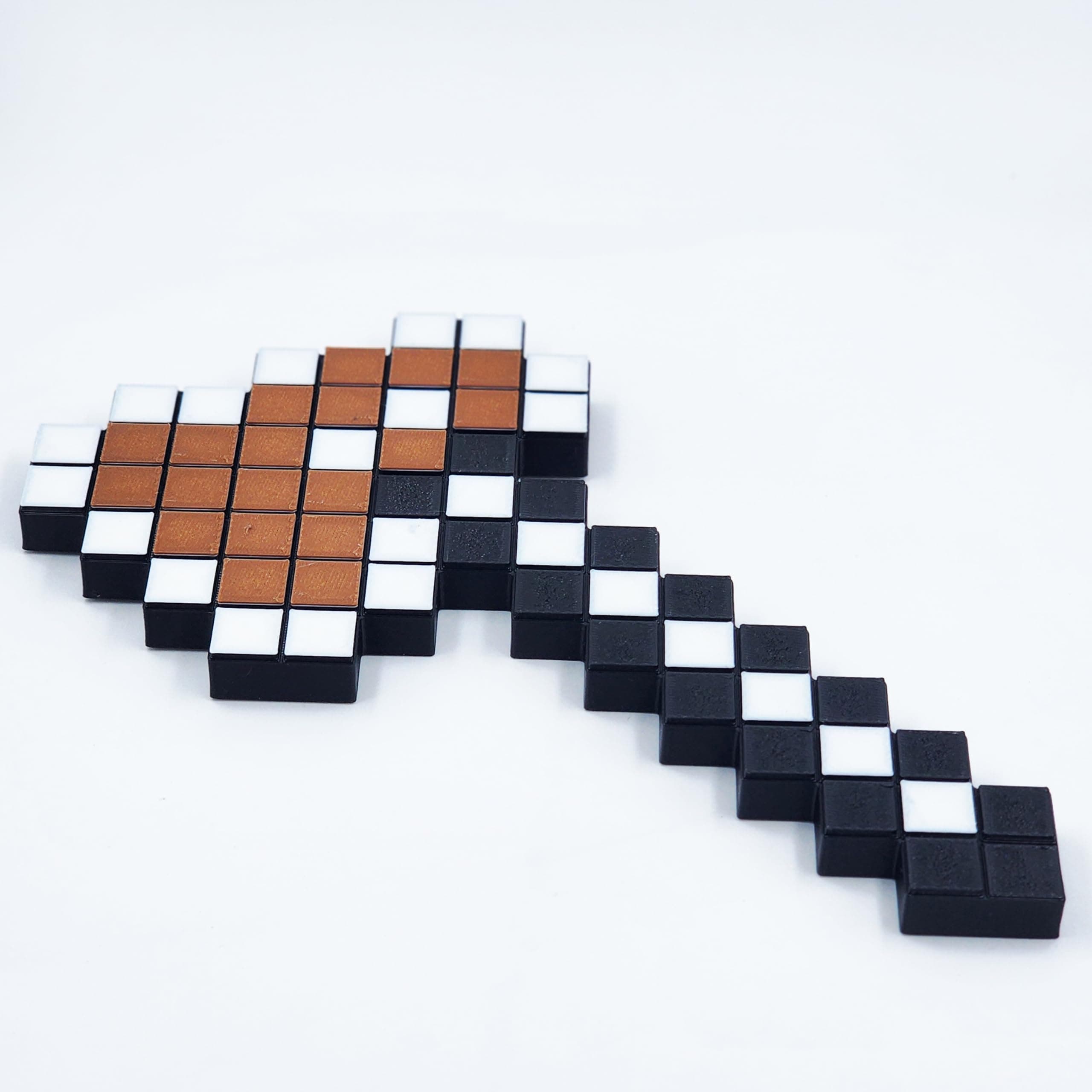 3D Printed Pixel Axe Toy | Blocky Gaming Prop | Safe Cosplay Accessory for Kids & Fans