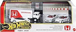 Hot Wheels Premium Collector Display Sets, 3 1:64 Scale Cars & 1 1:64 Scale Team Transport Vehicle, Metal/Metal™ Chassis & Real Riders™ Tires