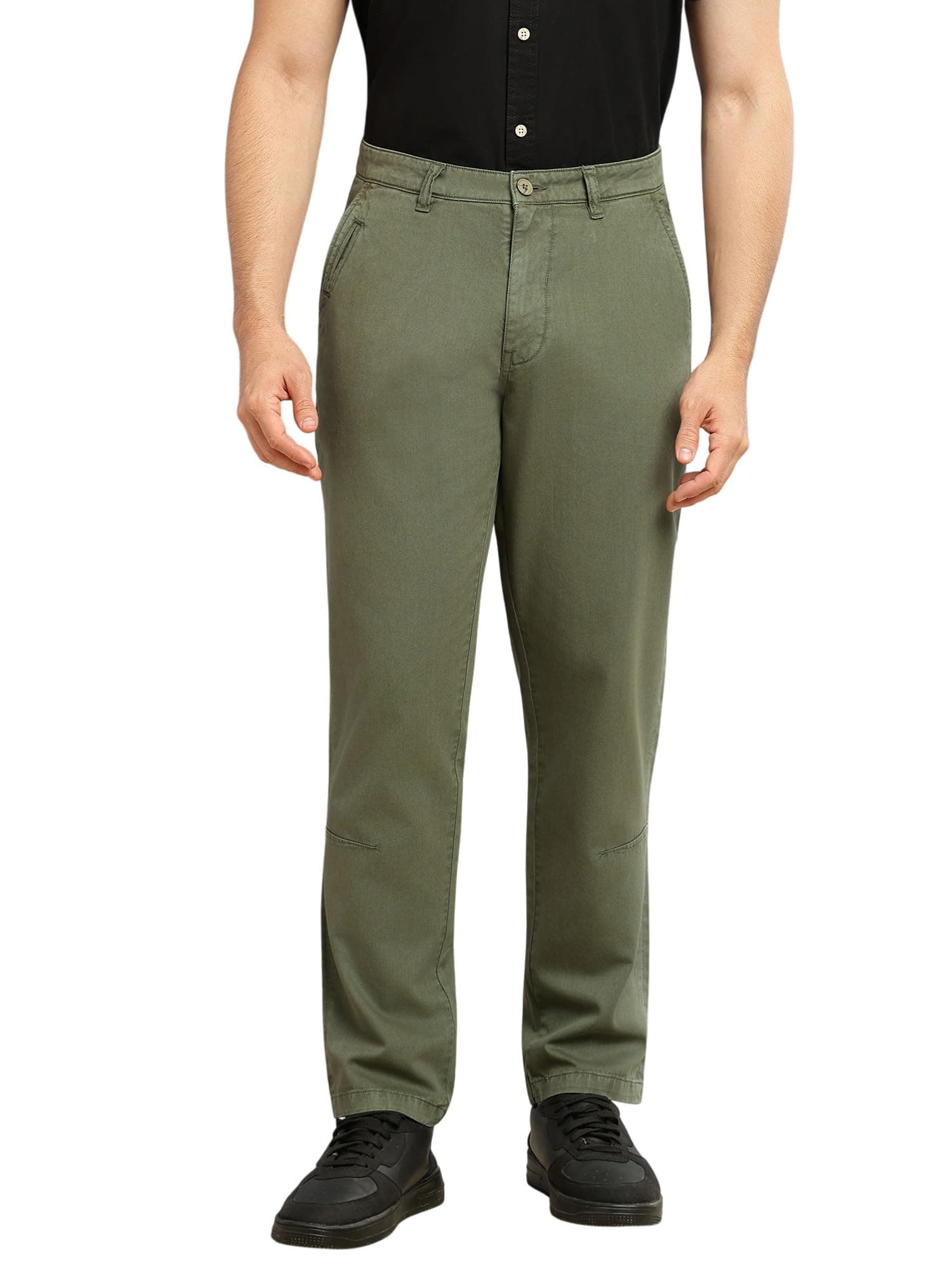 Thomas Scott Men's Cricket Club Collection Straight Fit Mid-Rise Solid Cotton Chinos Trouser | 4 Pockets, 100% Cotton Woven Casual Pants