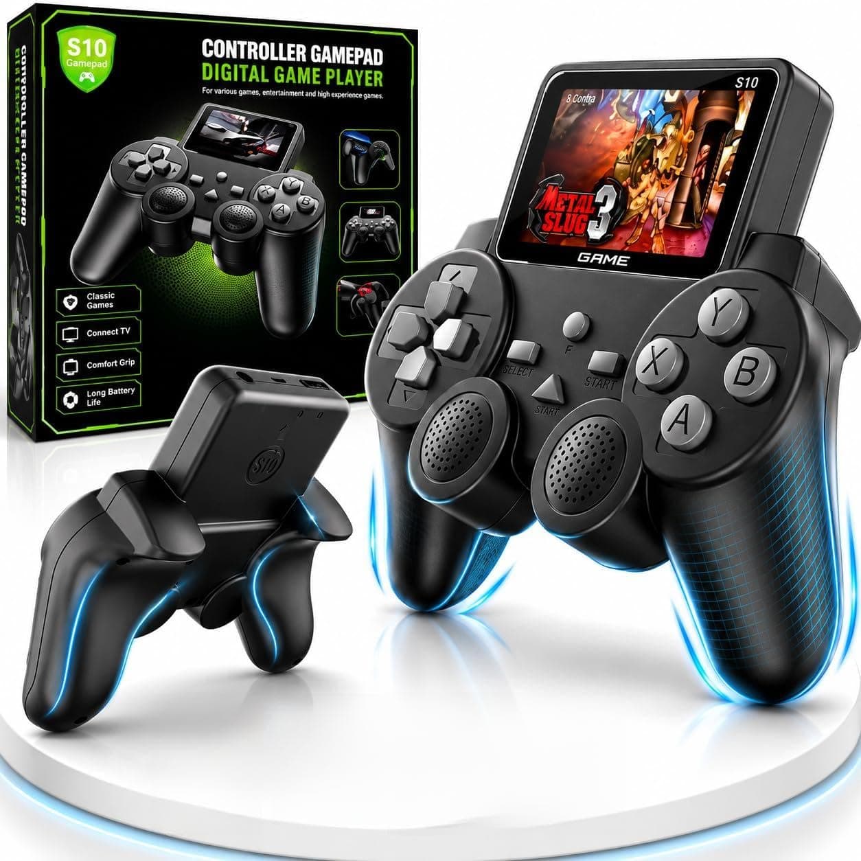 500 in 1 Handheld Video Game Console for Kids | Retro Video Game Player, Rechargeable Battery, TV Output, Portable Pocket Gaming Device with Controller, Classic Arcade Games