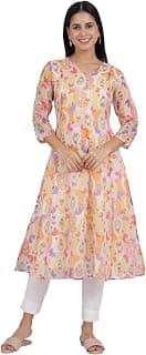 W for Woman Printed Kota Doria Anarkali Kurta
