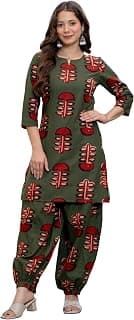 rytras Women Pure Cotton Printed Straight kurta sets With Palazzos |Kurti Set for Woman|Cord Set for Women Cotton