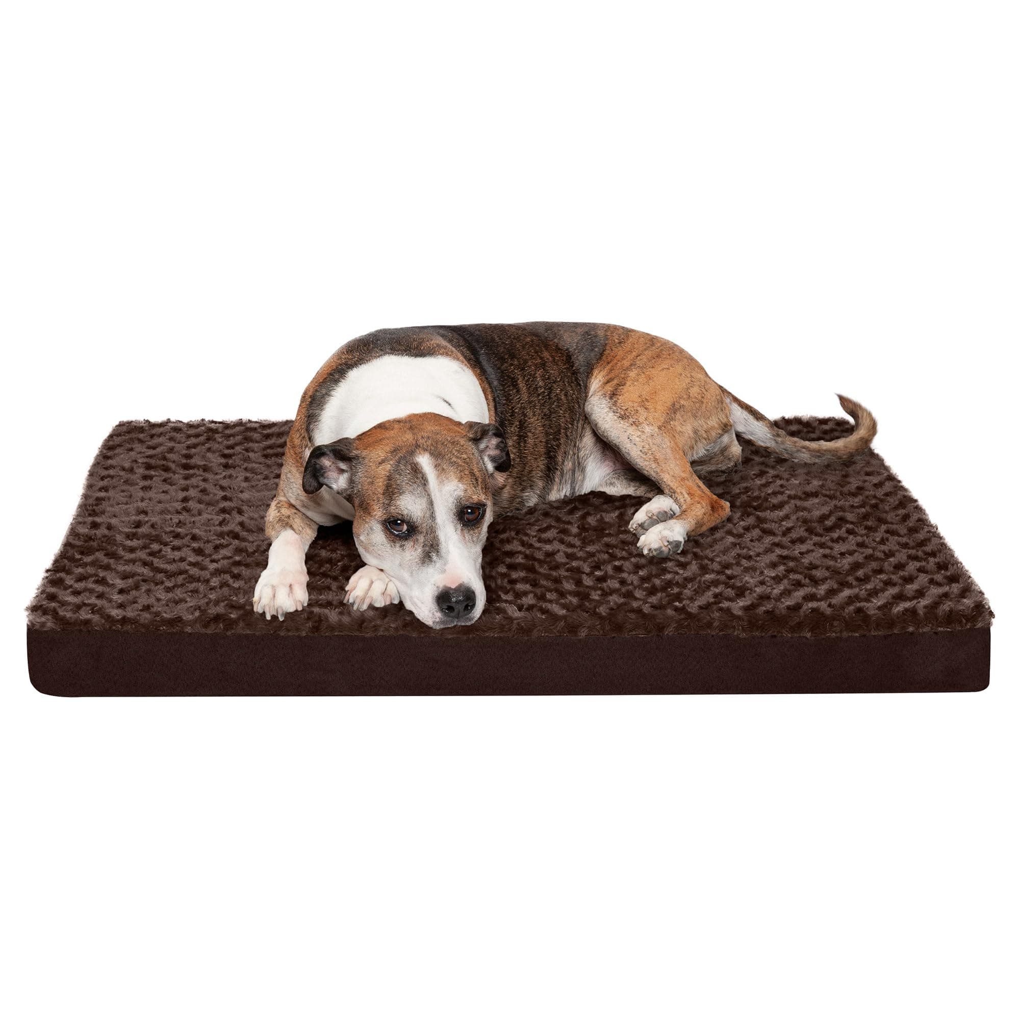 Furhaven Orthopedic Mattress Pet Bed, Large, Chocolate, for Dogs and Cats