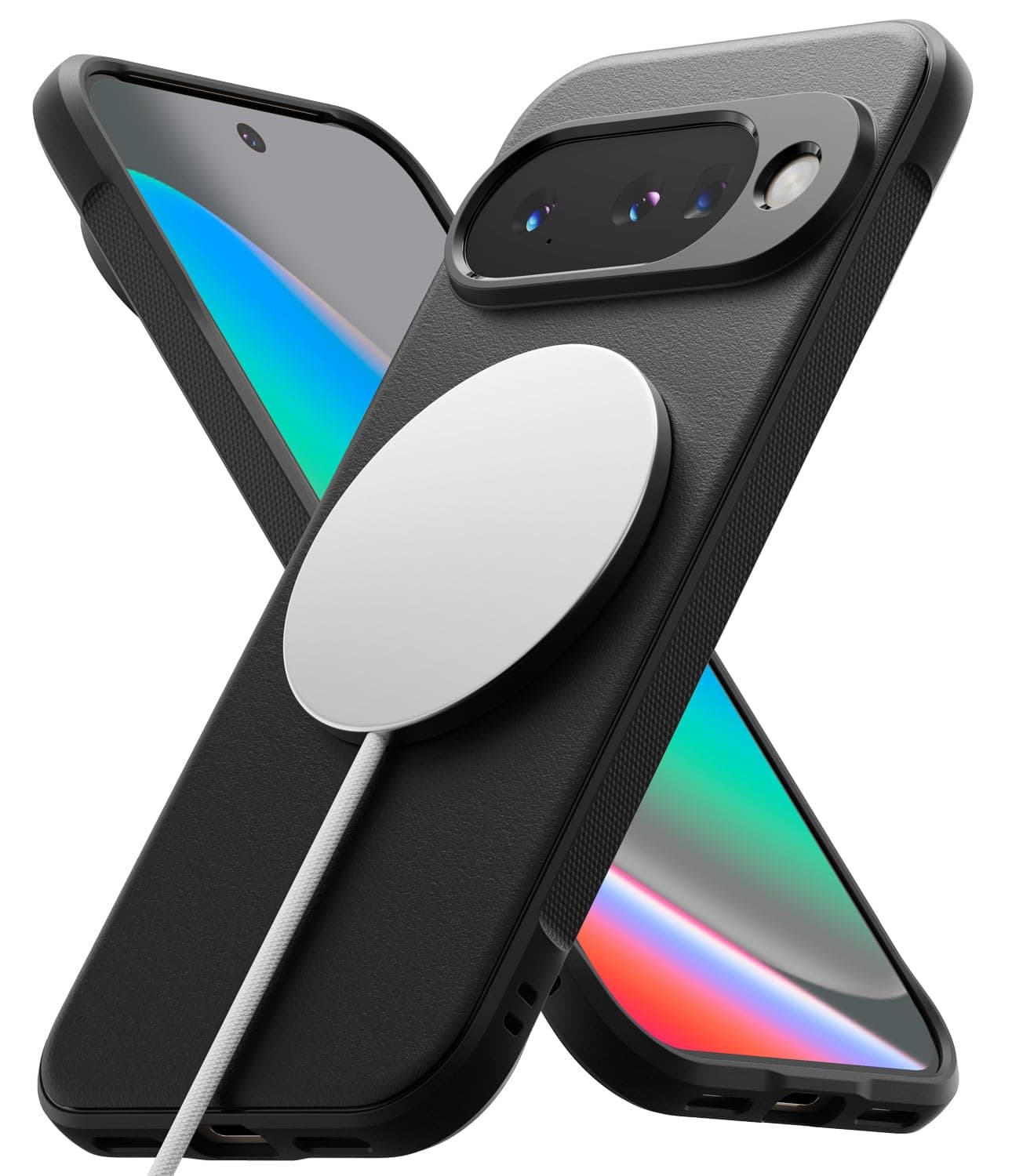 Ringke Onyx Designed for Google Pixel 10 Case [Compatible with MagSafe] [Non-Slip Grip Texture] Anti-Fingerprint Slim-Fit Lightweight Protective Back Cover - Magnetic Black