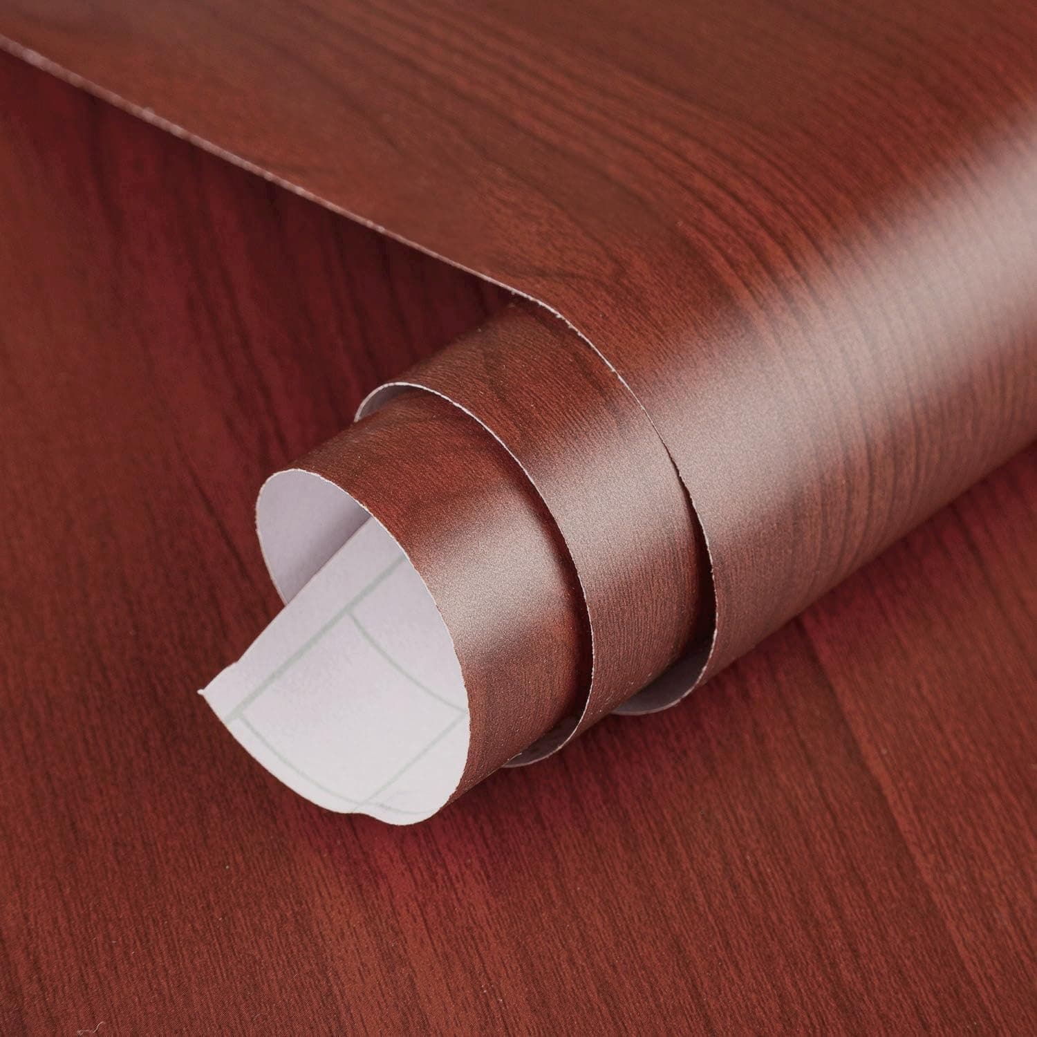 STICKERLY Self Adhesive Wood Grain Wallpaper for Furniture, Almirah, Table Top (12x25 Inch) Waterproof Vinyl Wooden Door Stickers DIY PVC Shelf Liner Cupboard Kitchen Wall Papers Home Décor. Cherry