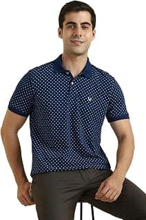 Allen Solly Men's Cotton Polo T-Shirt | Printed Design | Regular Fit | Soft Comfortable Feel | Smart Casual Wear
