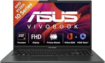 ASUS Vivobook Go 15 (2026),AMD Ryzen 5 40, AMD Radeon iGPU, 16GB RAM, 512GB SSD, FHD, 15.6"(39.6 cm),Windows 11,M365 Basic(1 Year)* Office 2024,Mixed Black,1.63 Kg,E1504FA-BQ2116WS,Thin & Light Laptop