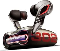 GOBOULT Mustang Torq Wireless in Ear Earbuds with 60H Playtime, App Support, Quad Mic ENC, 45ms Low Latency, 13mm Driver, Breathing LEDs, Made in India Ear Buds Wireless (Silver)