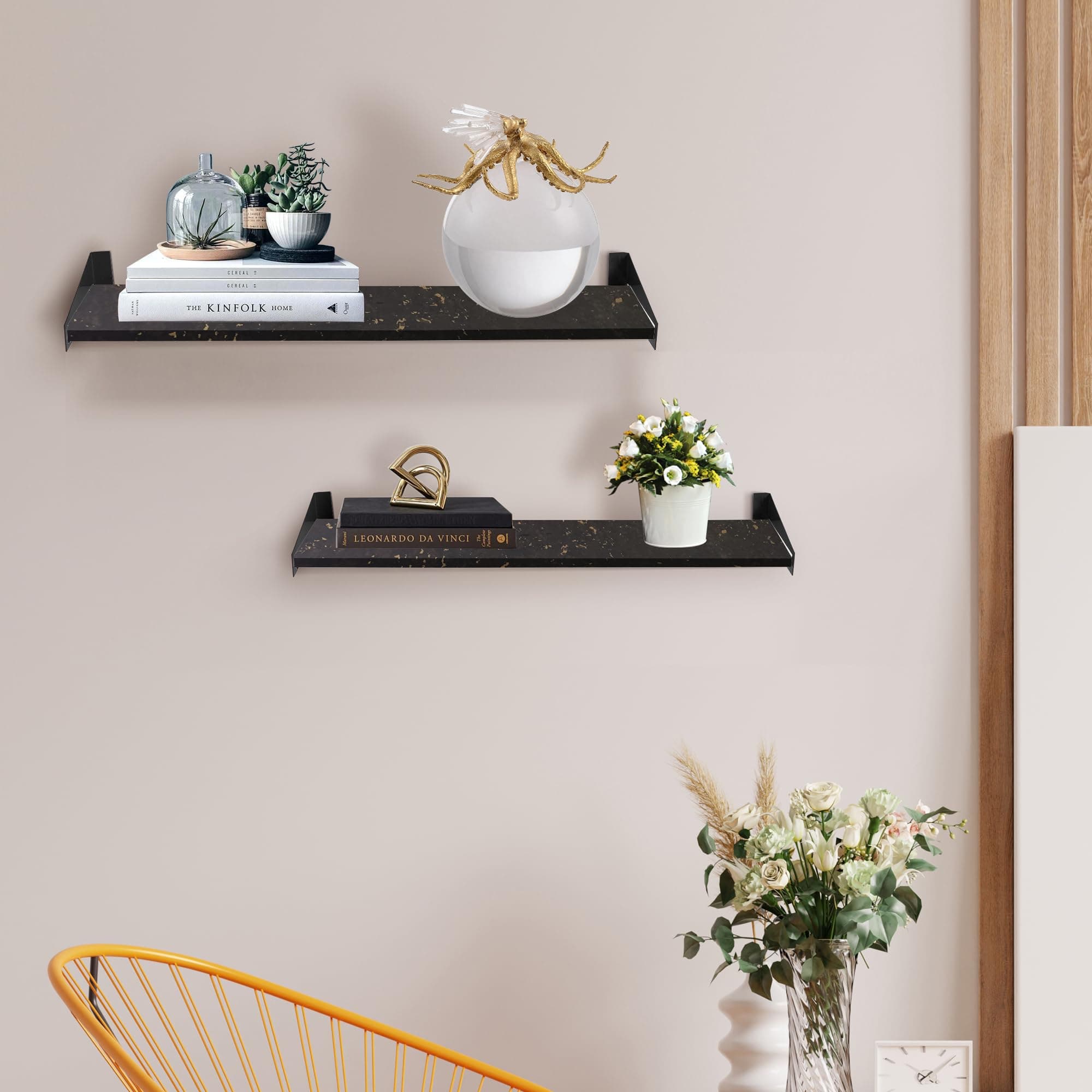 Torche Wooden Wall Shelf | Wall Mount Shelf | Wall Mounted Shelf Kitchen| Wall Mount Floating Shelf (Mirage Black)