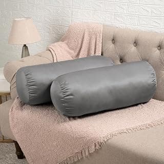 Wakefit Soft Bolster Pillow | Set of 2 | 25x10 Inch | Hollow Fiber Filling & 100 GSM Peach Finished Fabric | Machine Washable Pillow | for Bed, Sofa & Diwan | Night Owl