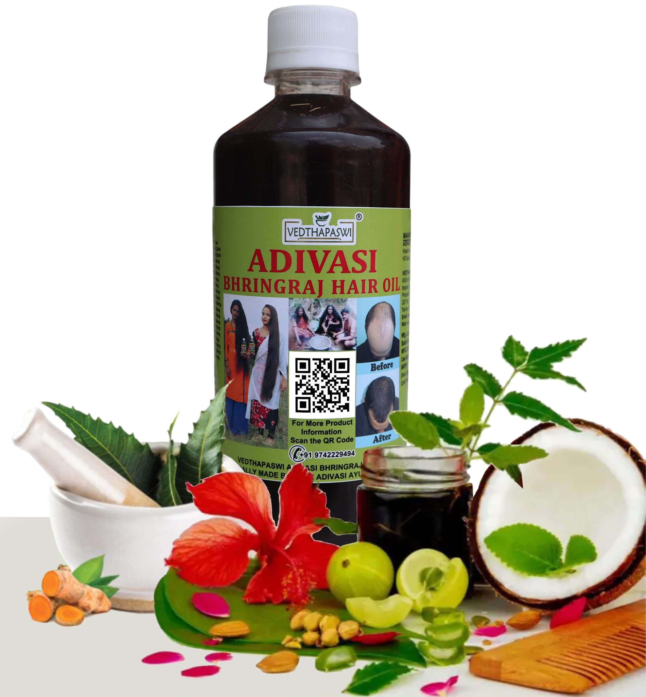 Aivasi Bhringraj Herbal Hair Oil (Made By Tradditional Method Of Tribal People) 250ml Pack of 1(ADIVASI BRAND NOW REGISTERED AS VEDTHAPASWI)