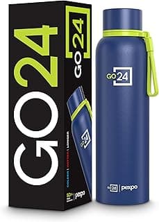 Water Bottle 1 LTR Stainless Steel | Hot and Cold Flask | ISI Certified Steel Bottle | Three Layer Insulation | Leakproof | for Home, Office | 2-Year Warranty |Bravo 1000| Denim Blue