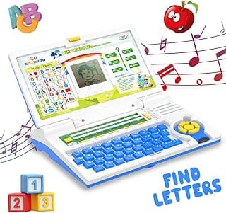 Wembley Educational Kids Laptop Learning Toy for 2-5 Years Boys Girls Computer Toys for 3 Years Fun Activity Learning Alphabet,Letter,Words,Games,Mathematics,Music,Logic Memory Tool - Blue