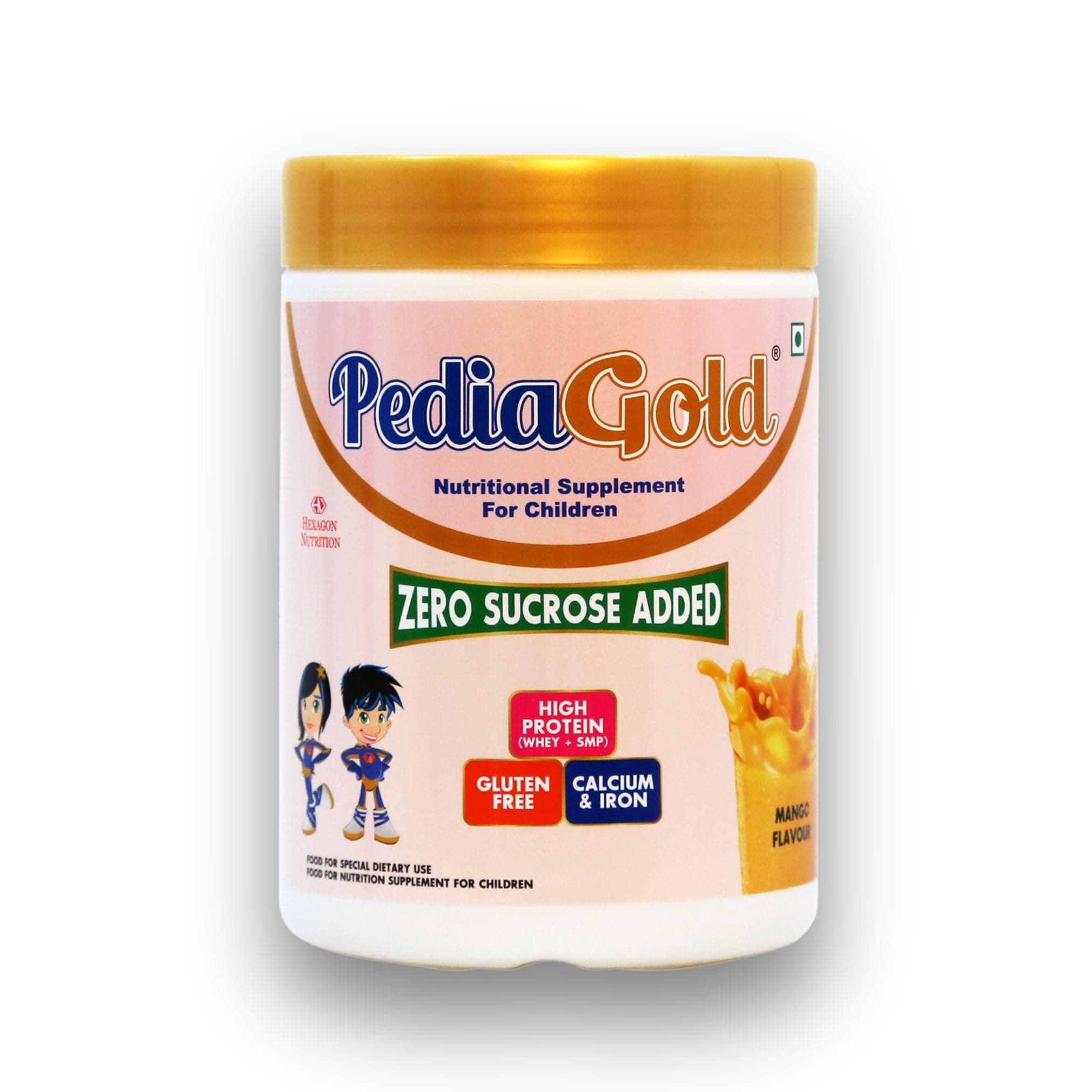 PediaGold Nutrition Mix Powder for Children | For 2-14 Years | Mango-400g | Zero Sucrose | 6g protein per serving | Supports Overall Health Boosts Immunity | Nutritional Supplement for Kids Growth