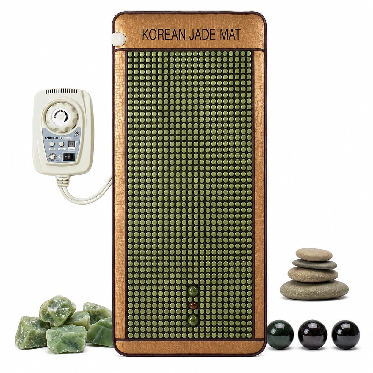 CAREFIT Jade Stone Heating Mat with Infrared Heat, Green, 80x190 cm