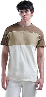 Flying Machine Men's Regular Fit T-Shirt | Colour Blocked | Tshirt for Man