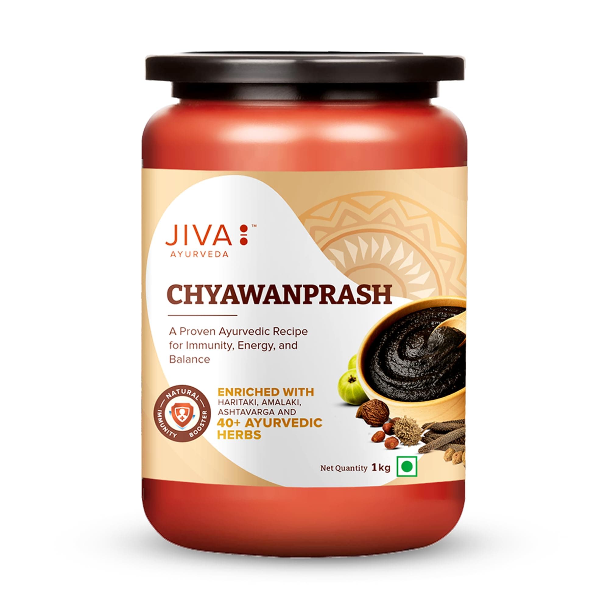 Jiva Chyawanprash | Goodness of Ayurveda | 100% Pure & Natural & Rich in Vitamin-C | Natural Rejuvinator & Immunity Booster | For Men & Women 1kg (1kg (Chyawanprash (1 Kg))