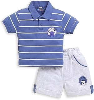 MI Kidz Pure Cotton Collared T-Shirt and Half Pant Set for Kids