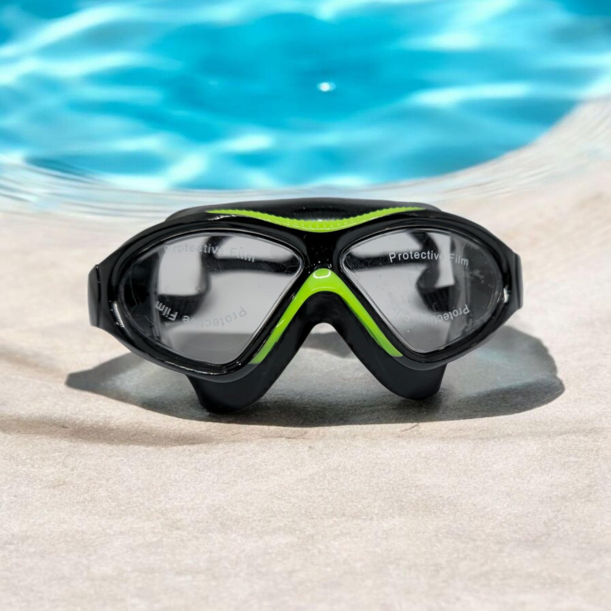 Protoner Swimming Goggles with Anti-Fog Coating, Adjustable Strap, Multicolor (Black)